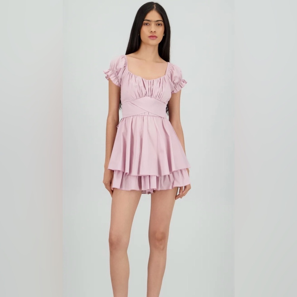 Altar'd State Light Pink Ruffle Mini Dress